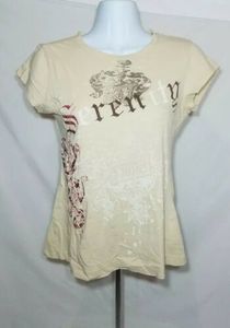 Sans Souci Serenity TShirt Top Tan Medium Vintage